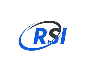 RSI letter creative modern elegant swoosh logo design
