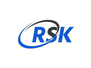 RSK letter creative modern elegant swoosh logo design