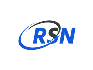 RSN letter creative modern elegant swoosh logo design