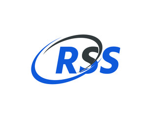 RSS letter creative modern elegant swoosh logo design
