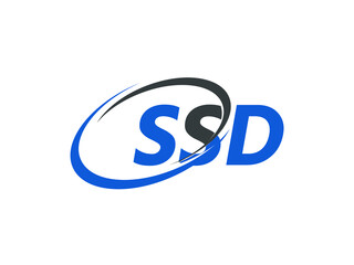 SSD letter creative modern elegant swoosh logo design
