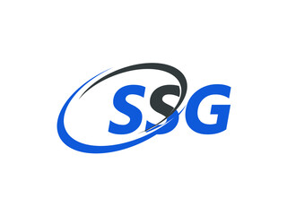 SSG letter creative modern elegant swoosh logo design