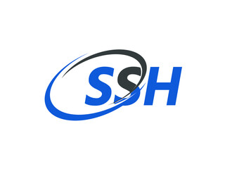 SSH letter creative modern elegant swoosh logo design