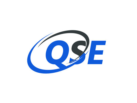 QSE letter creative modern elegant swoosh logo design
