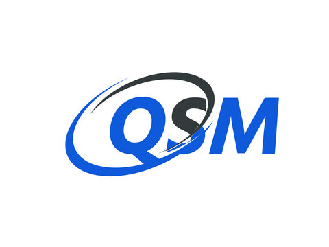 QSM letter creative modern elegant swoosh logo design