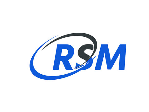 RSM letter creative modern elegant swoosh logo design