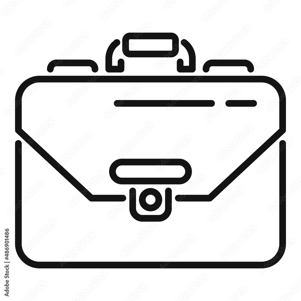 Sticker work suitcase icon outline vector. business bag