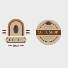 coffee shop logo template design, vintage retro