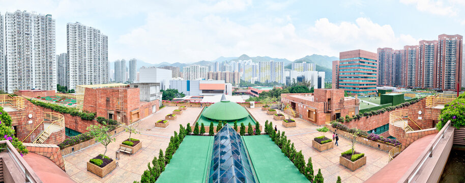 Unusual View of Shatin City from a Rooftop Open to the Public, HK.