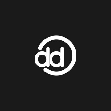Initials DD logo monogram with simple circles lines