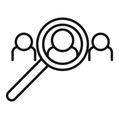 Search new person icon outline vector. Opportunity man