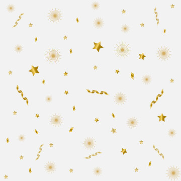 Starry celebration background with confetti. Vector stock illustration.