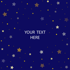 Starry celebration background with editable custom text message. Vector  stock illustration.