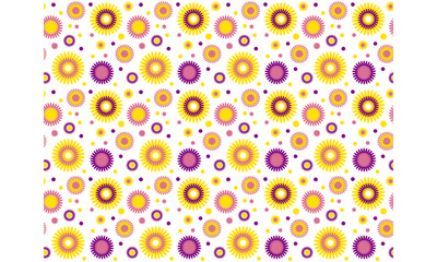 Floral seamless pattern. Bright, stylized flowers on a white background