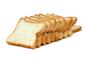 Sliced bread isolated on white background.