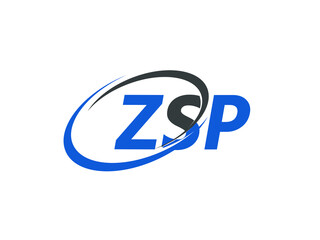 ZSP letter creative modern elegant swoosh logo design