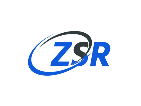 ZSR letter creative modern elegant swoosh logo design