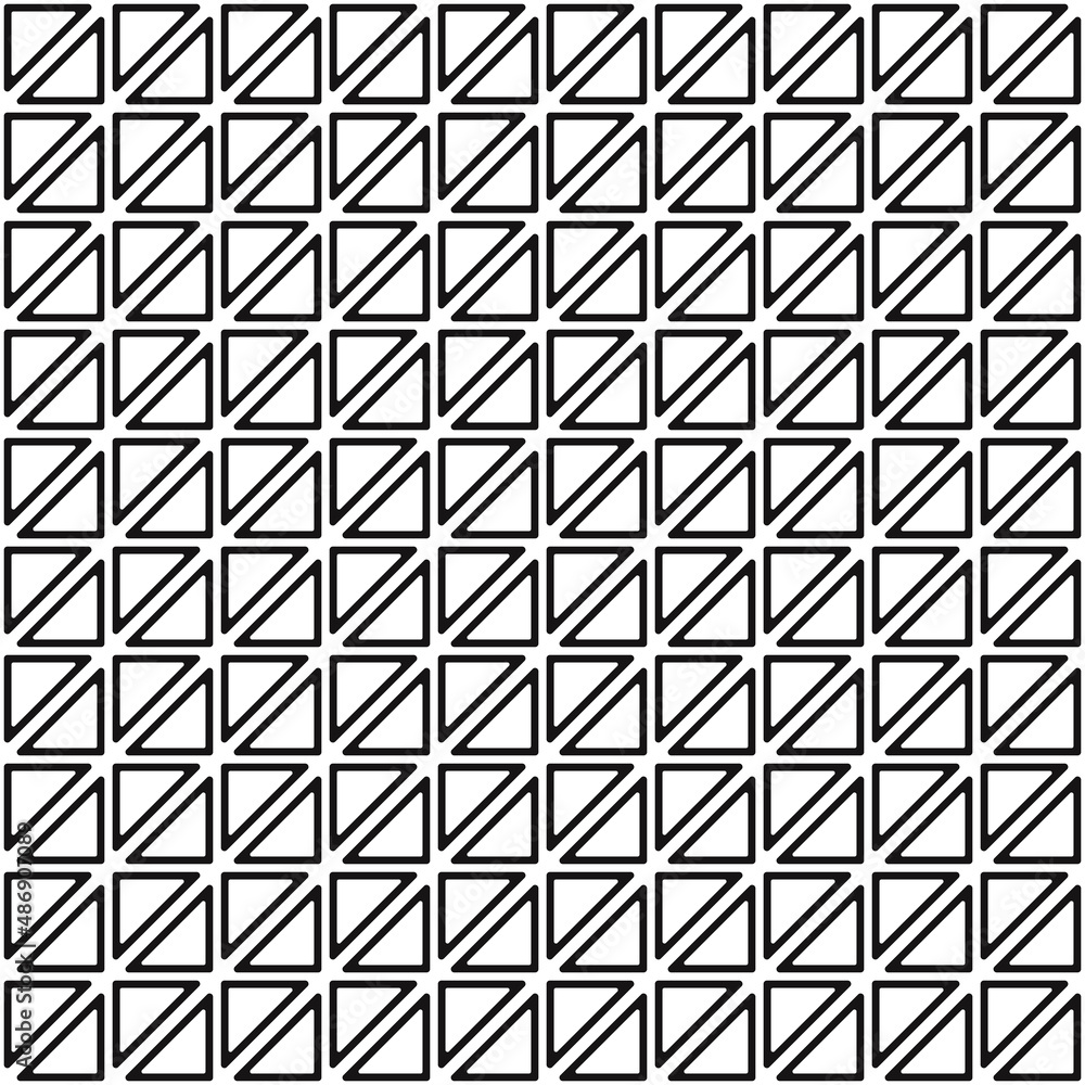 Poster Black frame triangles pattern. Vector simple double triangles wallpaper.