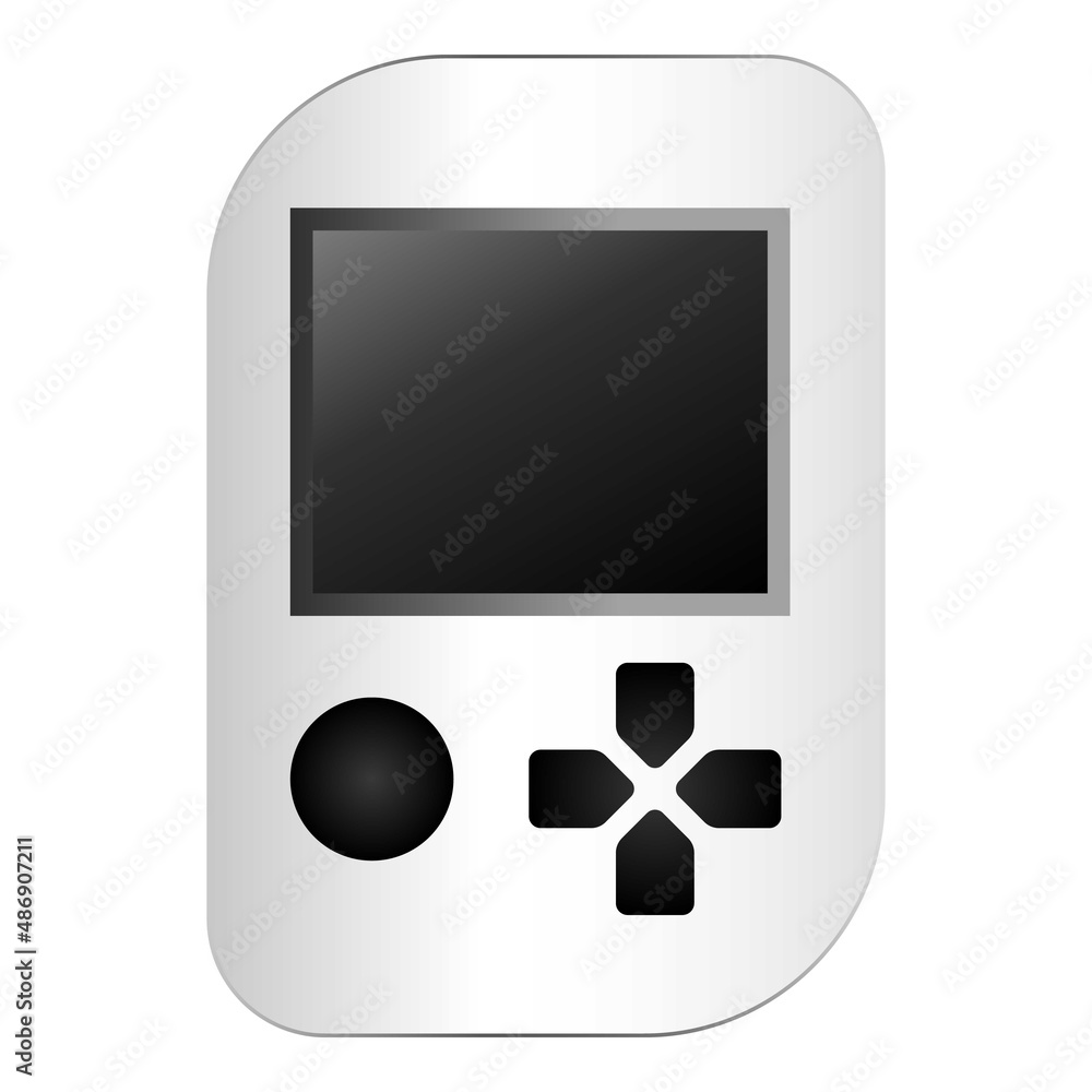 Poster portable game console icon cartoon vector. joystick control