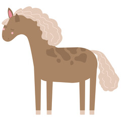 Vector horse in brown color.