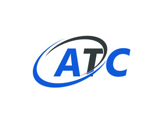 ATC letter creative modern elegant swoosh logo design
