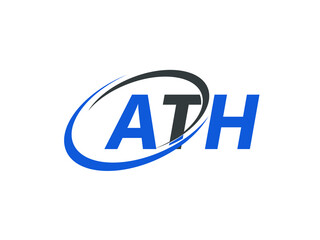 ATH letter creative modern elegant swoosh logo design