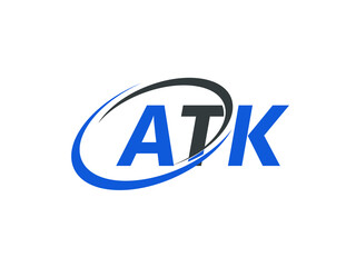 ATK letter creative modern elegant swoosh logo design