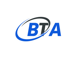 BTA letter creative modern elegant swoosh logo design