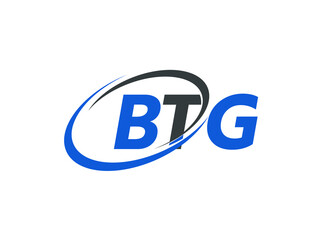 BTG letter creative modern elegant swoosh logo design