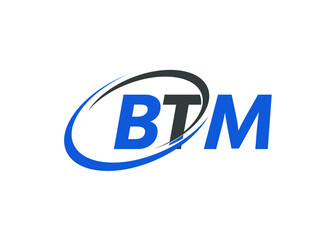 BTM letter creative modern elegant swoosh logo design