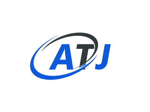 ATJ letter creative modern elegant swoosh logo design