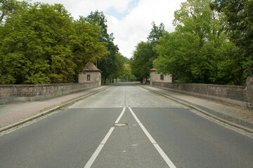 Road on an old bridge in Spremberg Germany
