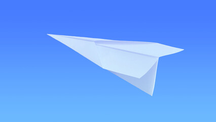 ブルーの背景の中を飛んでいく紙ひこうき © KIYOSHI TAMAI