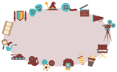 Obraz premium 映画アイテムの丸フレーム