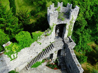 castello di vezio with ghosts,Lake como, Varrena, Italy