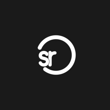 Initials SR logo monogram with simple circles lines