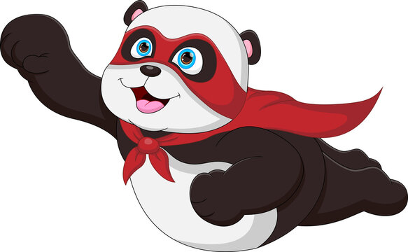cute panda wearing a superhero costume
