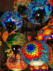 Lamp Shop in Turkey, Oriental Shop, Tourist Attraction, Oriental Traditions, Colorful Lamps, Eastern Culture, Asian Culture