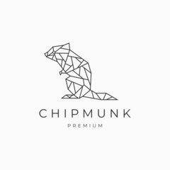 Chipmunk logo vector icon design template