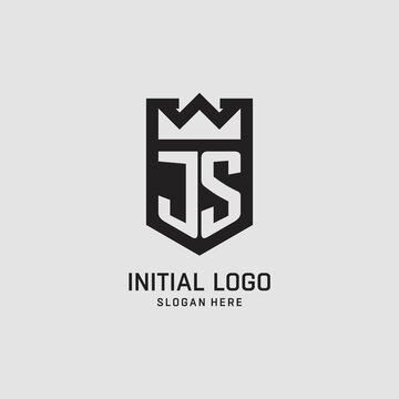 Initial JS logo shield shape, creative esport logo design