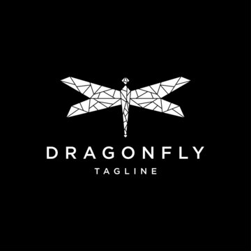 Dragonfly geometric logo vector icon design template
