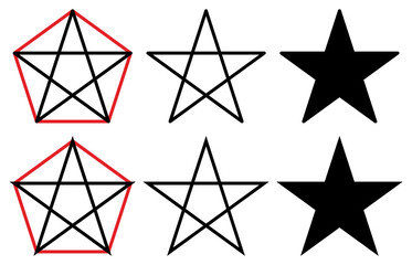 Star icon. Set of star pictogram. Vector illustration.