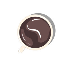 Vector painting of a black coffee mug, isolated on a white background.
