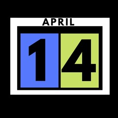 April 14 . colored flat daily calendar icon .date ,day, month .calendar for the month of April