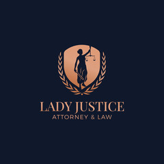 lady justice logo, law firm logo design vector illustration