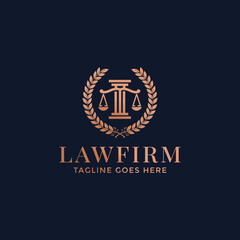 pillar law firm logo design vector illustration