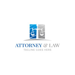 attorney law firm logo design vector illustration