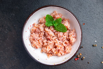 krill meat fresh minced shrimp seafood diet healthy meal food diet snack on the table copy space food background