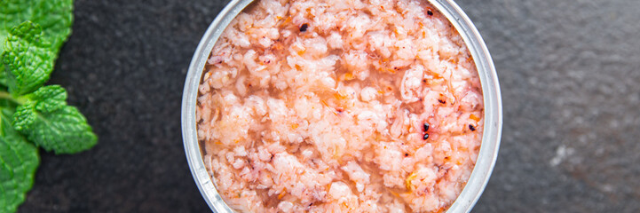 krill meat fresh minced shrimp seafood diet healthy meal food diet snack on the table copy space...