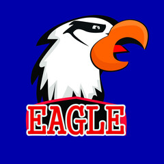 illustration, sport, logo, mascot, vector, symbol, eagle, design, bird, animal, icon, emblem, team, badge, head, esport, wild, art, wing, sign, game, hawk, character, angry, power, gaming, predator, g